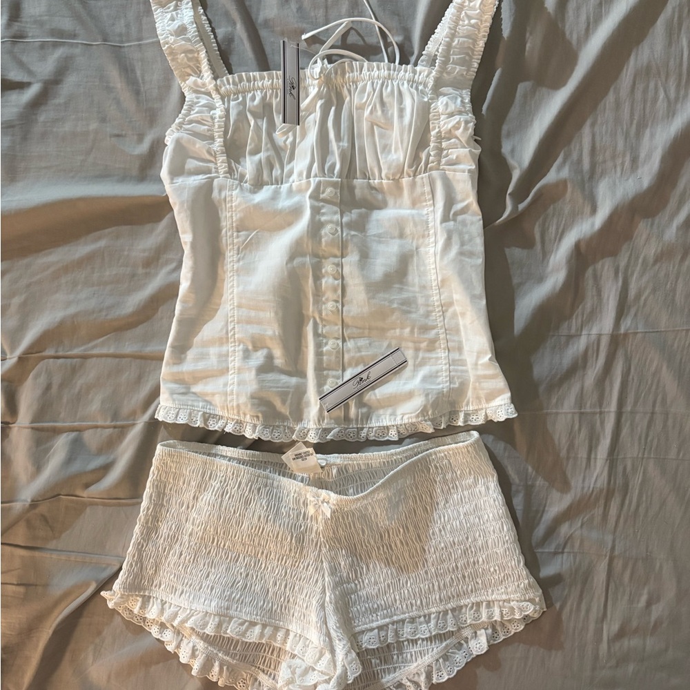 Frankie's Bikinis x Pink White Set